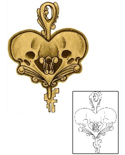 Lock & Key Tattoo For Women tattoo | EPF-00020