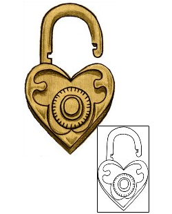 Lock & Key Tattoo For Women tattoo | EPF-00028