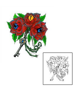Lock & Key Tattoo Plant Life tattoo | EQF-00003