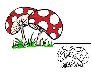 Mushroom Tattoo Miscellaneous tattoo | EQF-00016