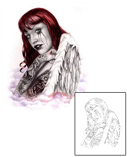 Angel Tattoo Religious & Spiritual tattoo | ETF-00018