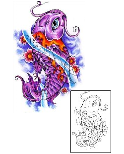 Asian Tattoo Marine Life tattoo | FBF-00044