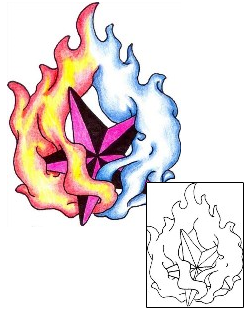 Fire – Flames Tattoo Astronomy tattoo | FBF-00053