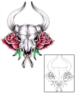 Skull Tattoo Plant Life tattoo | FBF-00062