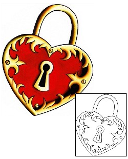 Lock & Key Tattoo For Women tattoo | FJF-00010