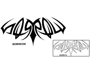 Picture of Tribal Sorrow Lettering Tattoo