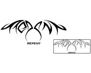 Lettering Tattoo Repent Tribal Lettering Tattoo