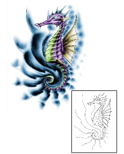 Seahorse Tattoo Marine Life tattoo | FOF-00275