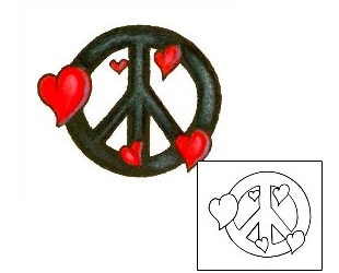 Peace Symbol Tattoo FRF-00195