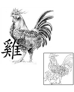 Rooster Tattoo Zodiac tattoo | FTF-00012