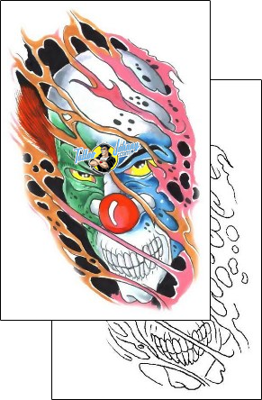 Evil Tattoo fantasy-clown-tattoos-gary-davis-g1f-00121