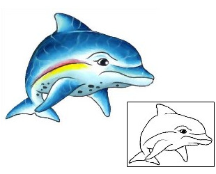 Dolphin Tattoo Marine Life tattoo | G1F-00124