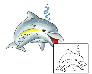 Dolphin Tattoo Marine Life tattoo | G1F-00128