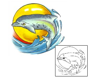Dolphin Tattoo Marine Life tattoo | G1F-00129