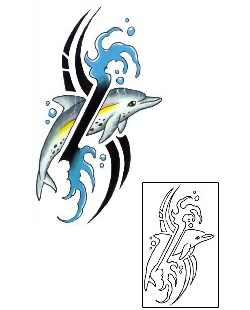 Dolphin Tattoo Marine Life tattoo | G1F-00135