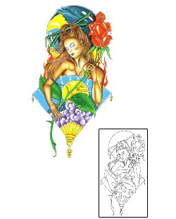 Woman Tattoo Plant Life tattoo | G1F-00228