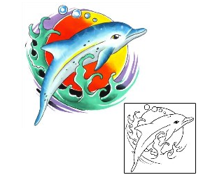 Dolphin Tattoo Marine Life tattoo | G1F-00252