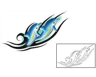 Dolphin Tattoo Marine Life tattoo | G1F-00254