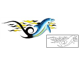 Dolphin Tattoo Marine Life tattoo | G1F-00259
