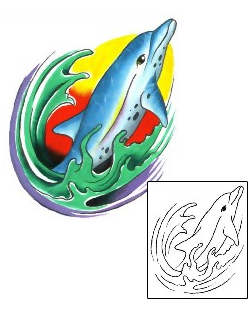 Dolphin Tattoo Marine Life tattoo | G1F-00261
