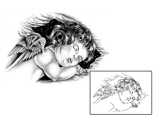 Angel Tattoo Religious & Spiritual tattoo | G1F-00313