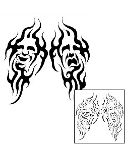 Comedy Tragedy Mask Tattoo Tattoo Styles tattoo | G1F-00348