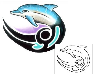 Dolphin Tattoo Marine Life tattoo | G1F-00404