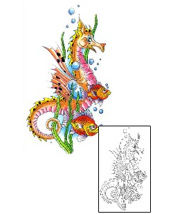 Seahorse Tattoo Marine Life tattoo | G1F-00418