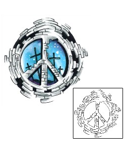 Peace Symbol Tattoo G1F-00428