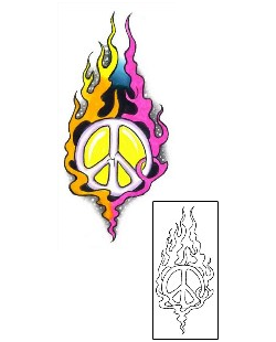 Peace Symbol Tattoo G1F-00432