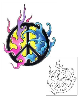 Peace Symbol Tattoo G1F-00436