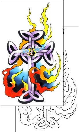 Fire – Flames Tattoo religious-and-spiritual-cross-tattoos-gary-davis-g1f-00482