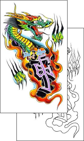 Torn Ripped Skin Tattoo fantasy-dragon-tattoos-gary-davis-g1f-00489