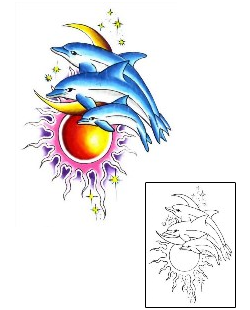 Moon Tattoo Marine Life tattoo | G1F-00682