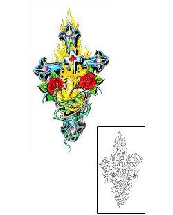 Sacred Heart Tattoo Burning Cross Tattoo