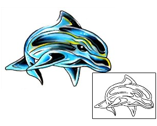 Dolphin Tattoo Marine Life tattoo | G1F-00945
