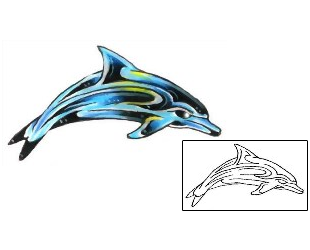 Dolphin Tattoo Marine Life tattoo | G1F-00948