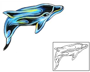Dolphin Tattoo Marine Life tattoo | G1F-00949