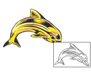 Dolphin Tattoo Marine Life tattoo | G1F-00955