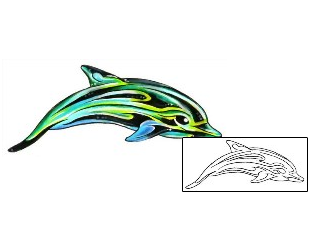 Dolphin Tattoo Marine Life tattoo | G1F-00958