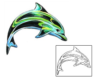 Dolphin Tattoo Marine Life tattoo | G1F-00959