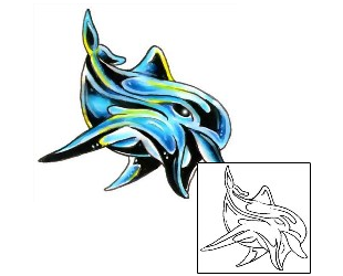 Dolphin Tattoo Marine Life tattoo | G1F-00960