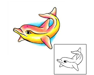 Dolphin Tattoo Marine Life tattoo | G1F-00963