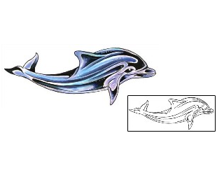 Dolphin Tattoo Marine Life tattoo | G1F-00965