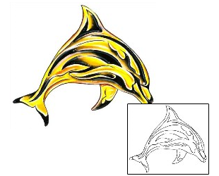Dolphin Tattoo Marine Life tattoo | G1F-00972
