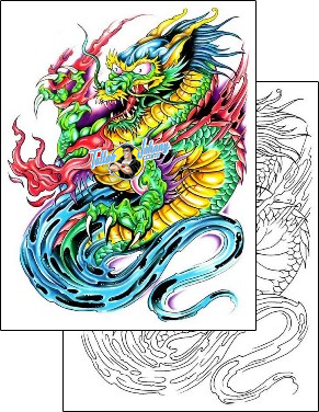 Fire – Flames Tattoo fantasy-dragon-tattoos-gary-davis-g1f-00989