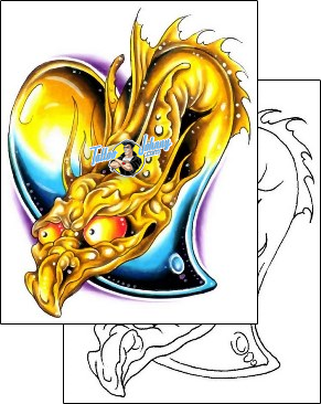 Heart Tattoo fantasy-tattoos-gary-davis-g1f-01006
