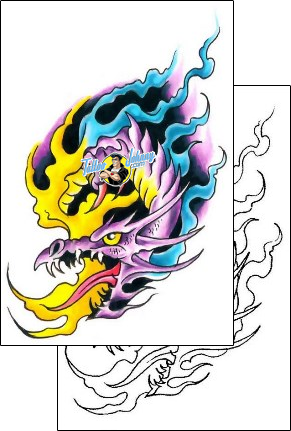 Fire – Flames Tattoo fantasy-tattoos-gary-davis-g1f-01018
