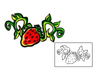 Strawberry Tattoo Specific Body Parts tattoo | GAF-00078