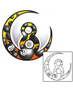 Moon Tattoo Gambling tattoo | GJF-00107